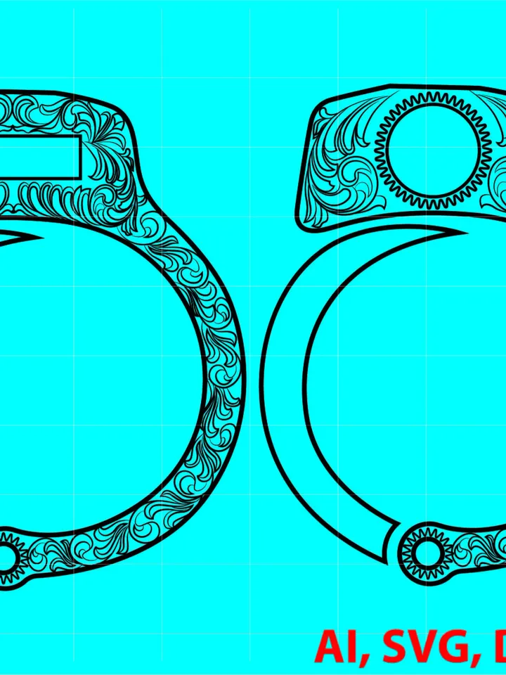 Handcuffs Scroll Design Custom, Ai, Vector, SVG, DXF, PNG, Digital