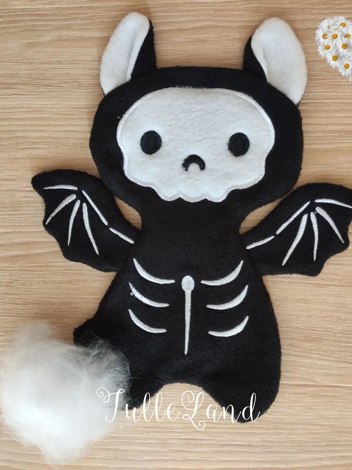 Toy in The Hoop Bat Halloween Machine embroidery design Bat Halloween Toy ITH pattern Machine embroidery design
