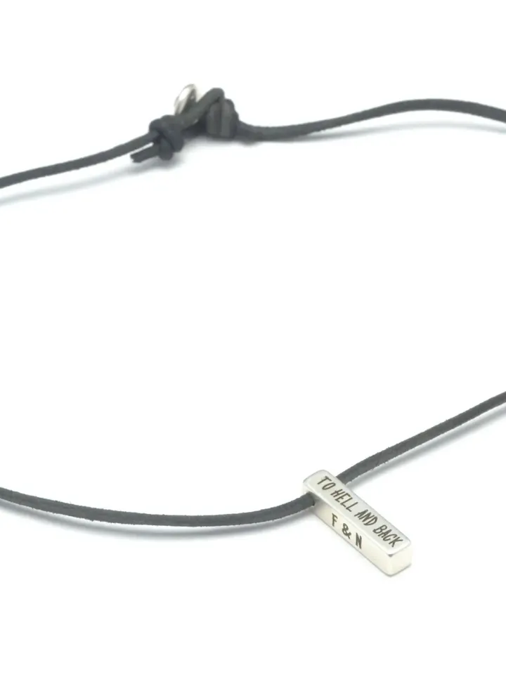 Mens 3D BAR NECKLACE Personalized, 4 Sides Engraving Vertical Bar Necklace, Customized Jewelry Gifts for Dad Grandpa Best Man Leather Choker
