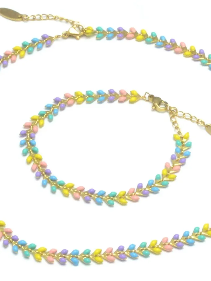 Gold Chevron Chain Necklace, Arrow Chain Pastel Colors, Gold Filled Chain, Fishtail Chain, Layering Necklace Pastel Color, Fishbone Choker