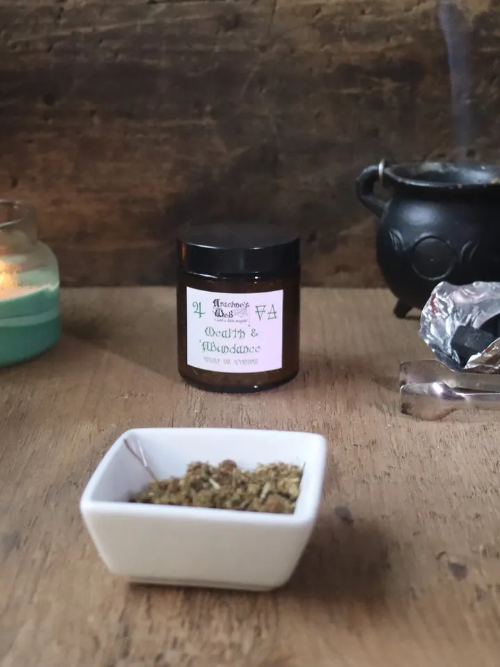Wealth and Abundance Incense, Money Magick Ritual incense, Handcrafted Abundance Incense, Loose Herbal and Essential Oil Incense