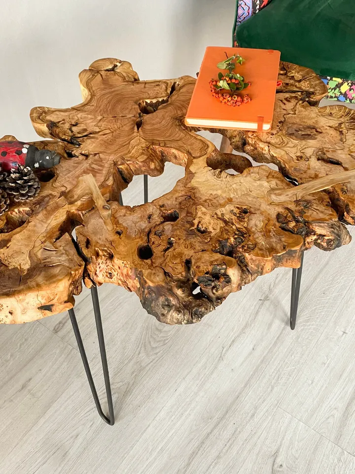 Live Edge Olive Wood Coffee Table, Unique Coffee Table, Wooden Coffee Table,  Mid Century Modern Coffee table