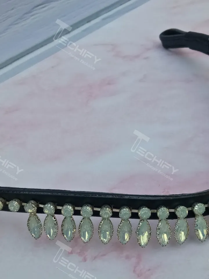 Dressage Luxurious Crystal V Browband for Equine horse Fashion show events blingy browband for leather bridle