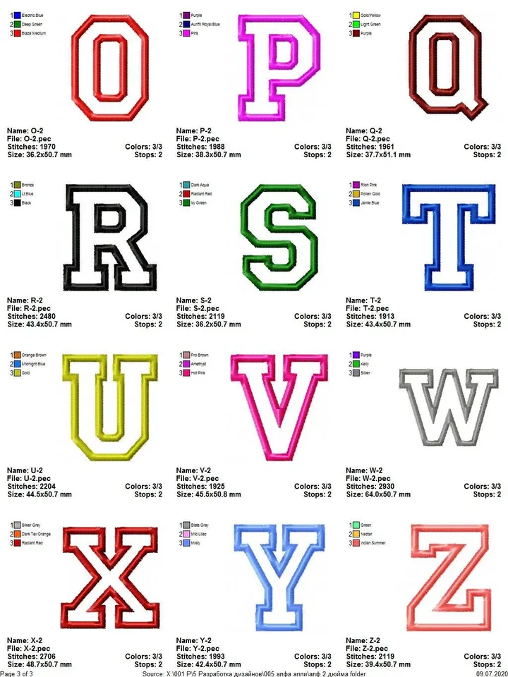 Applique Letters and Numbers embroidery design  Font Embroidery files Set A-Z 0-9  Birthday Machine embroidery designs Font Instant Download