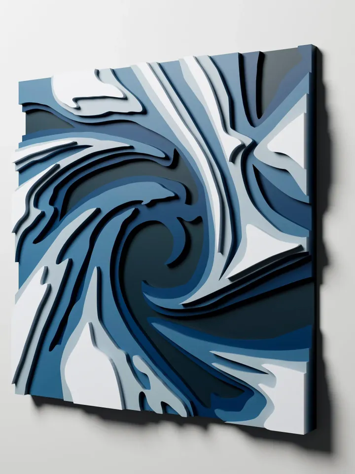 Abstract CNC art. 3d wall art Windstorm. laser cutting files Dxf Svg Crv AI Eps STL. ETP2
