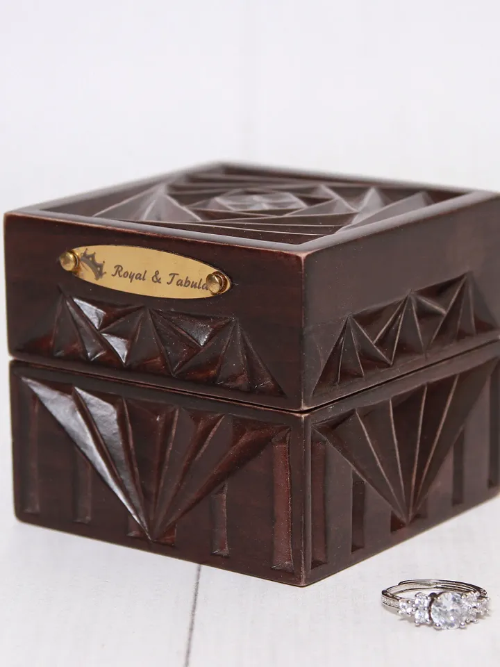 Engagement ring box, Wooden ring box, Proposal ring box, Ring bearer box