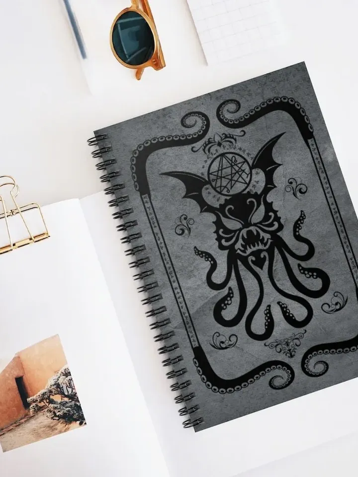 Lord Cthulhu 6X8&quot; Spiral Notebook | Ruled Line Lovecraftian Notebook, HP Lovecraft Journal, Call of Cthulhu Logbook