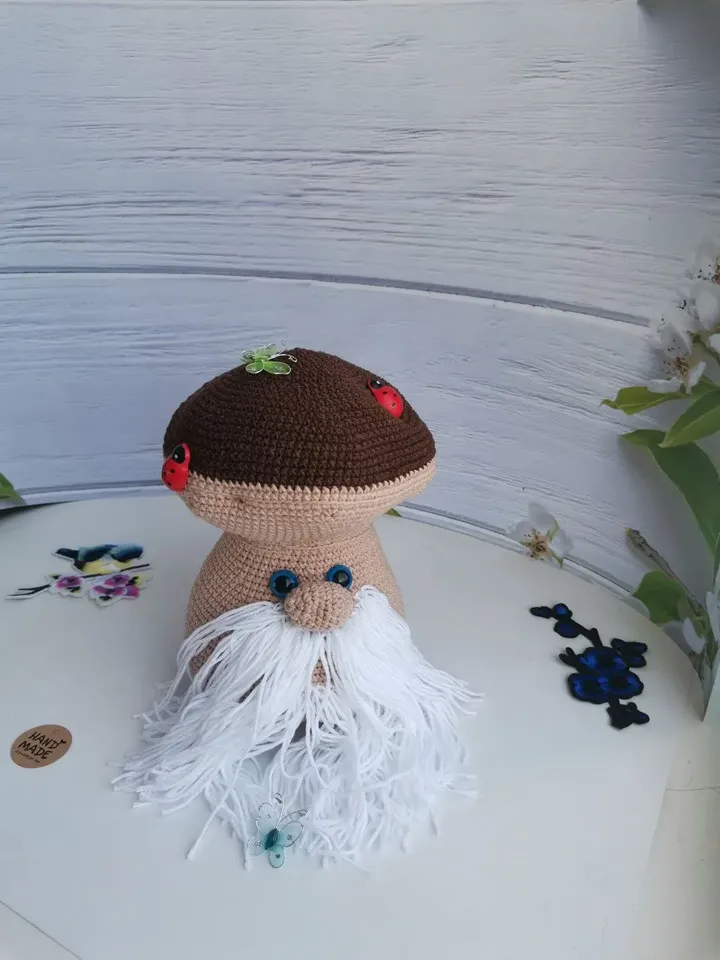 Crochet pattern Mushroom "Wise old man" amigurumi crochet toy crochet pattern in english PDF file with detailed descript