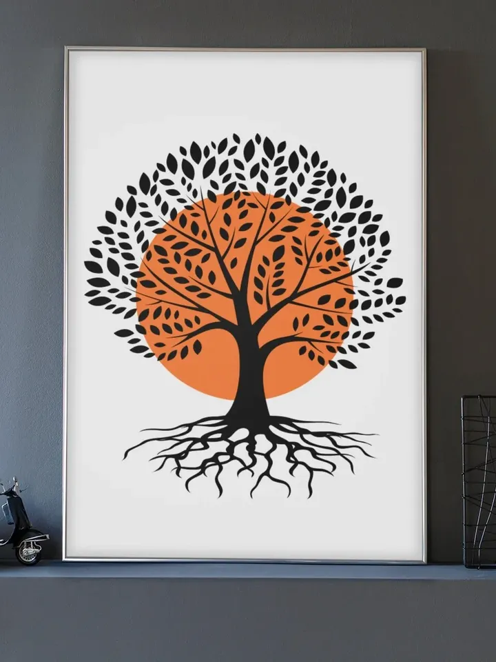 Tree Canvas, Tree Poster, Sunset Wall Art, Canvas Print