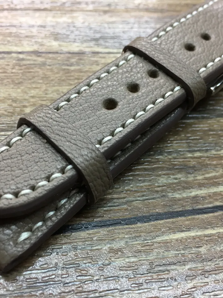 Leather watch band, Leather watch strap, ETOUPE ELEPHANT GREY, Watch band, 20mm watch strap, 19mm band, 20mm watch band, Free Shipping