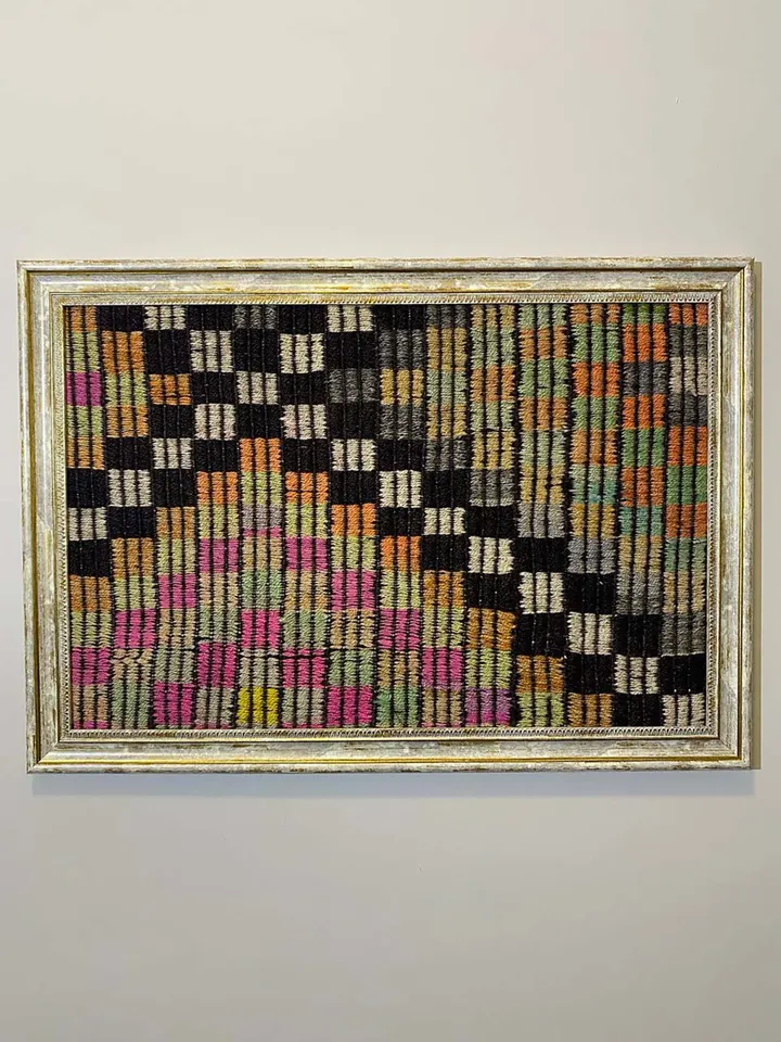 Vintage wall kilim art, unique hand-woven woolen kilim on the wall, home decor , 50x70 cm