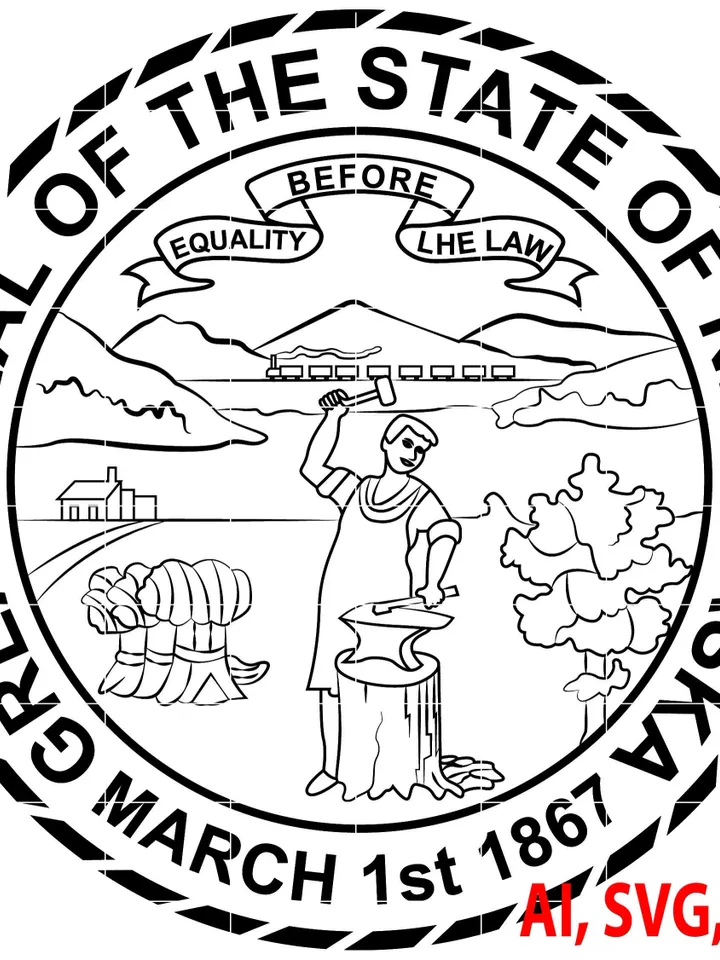 Seal, Great Seal of the State of Nebraska Badge, Logo, Seal, Custom, Ai, Vector, SVG, DXF, PNG, Digital