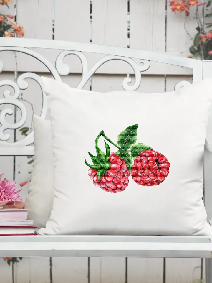 Raspberry Cross Stitch Pattern PDF, Embroidery Instant Download, Modern Embroidery, Easy Cross Stitch, Raspberry Wall Art