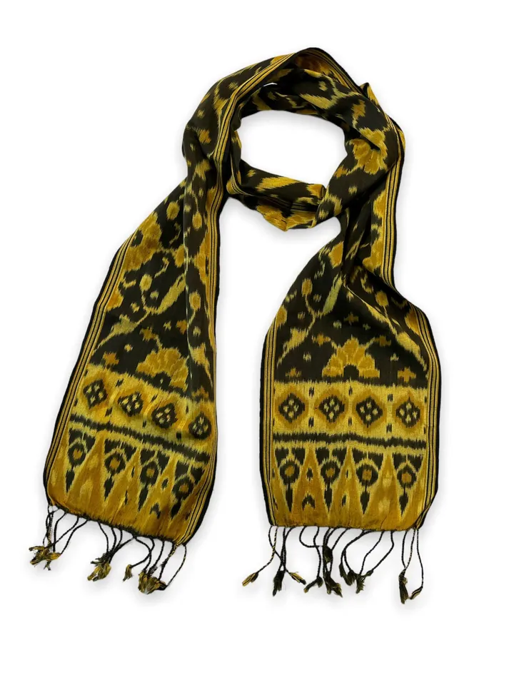 Handwoven Ikat Tapestry | Handmade Ikat Scarf | Bohemian Home Decor | Tropical Home Decor