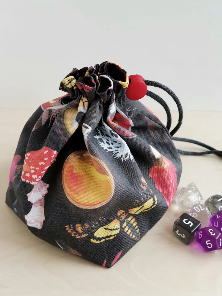 Large dice bag with pockets for 150-200 dice Witch potion