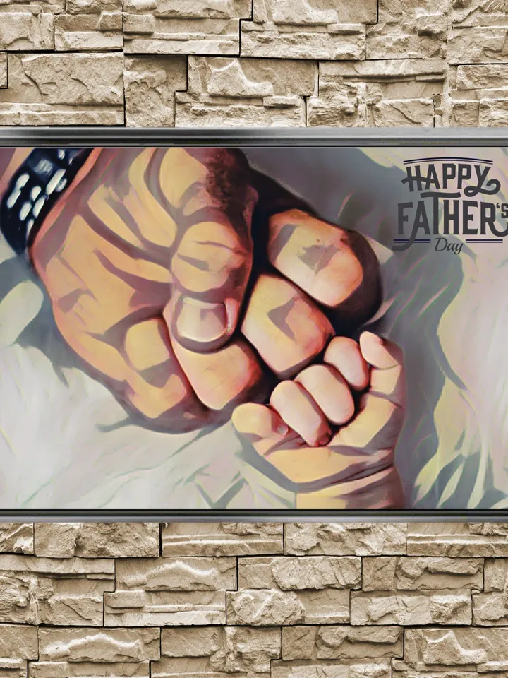 Happy Father's Day Print on Canvas , Floating Frame Option, Modern Wall Art, Extra Large Canvas Wall Art, Father's Day, gift