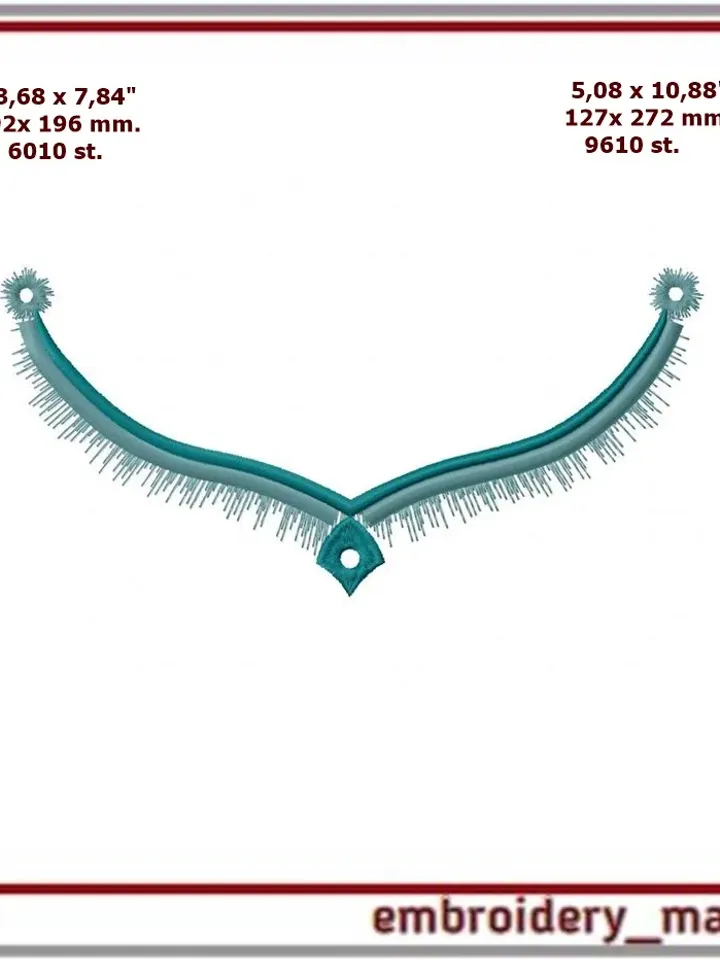 Machine Embroidery Design Cutwork Wings with Fringe