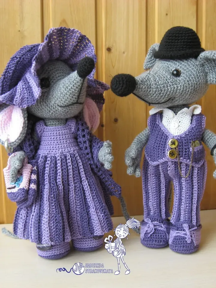 PATTERN: Daddy Mouse - tattered ear crochet pattern*
