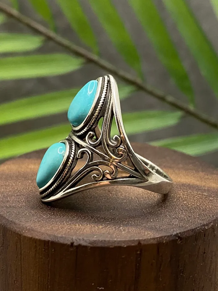 Turquoise Ring, 925 Turquoise Silver Ring, Turquoise Statement Ring, Turquoise Boho Ring, Big Turquoise Ring, Silver Turquoise Ring, Boho