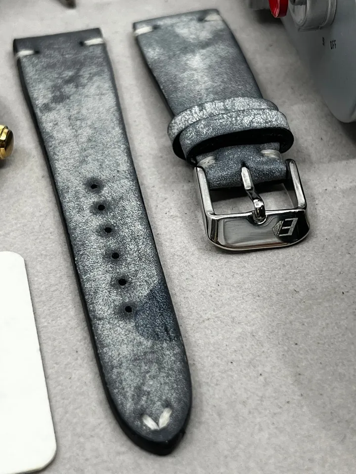 Leather watch strap 20mm, Blue watch strap, Gift Ideas for him, Men Watch Strap, 20mm Watch Strap, 19mm Watch Band 18mm, Smart Watch Band