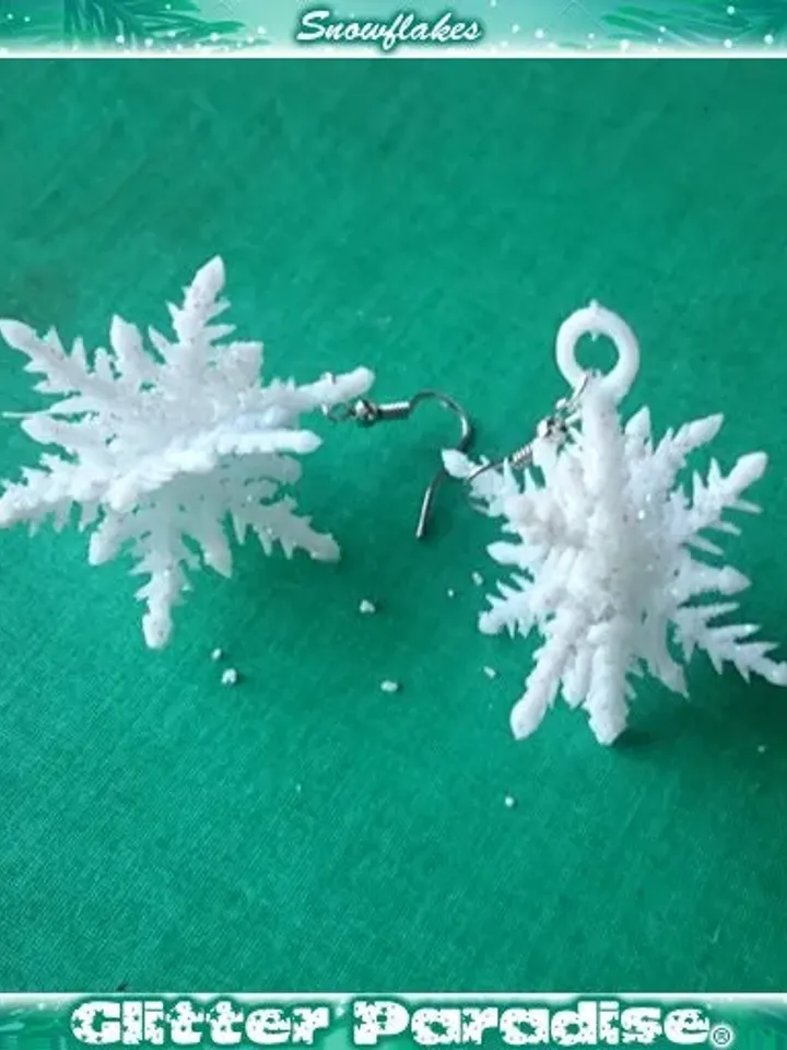 Snowflakes - Earrings - Winter Jewelry - Winter Earrings - Sonow Earrings - Retro Winter Jewelry - Snowflake Jewelry - Christmas Earrings
