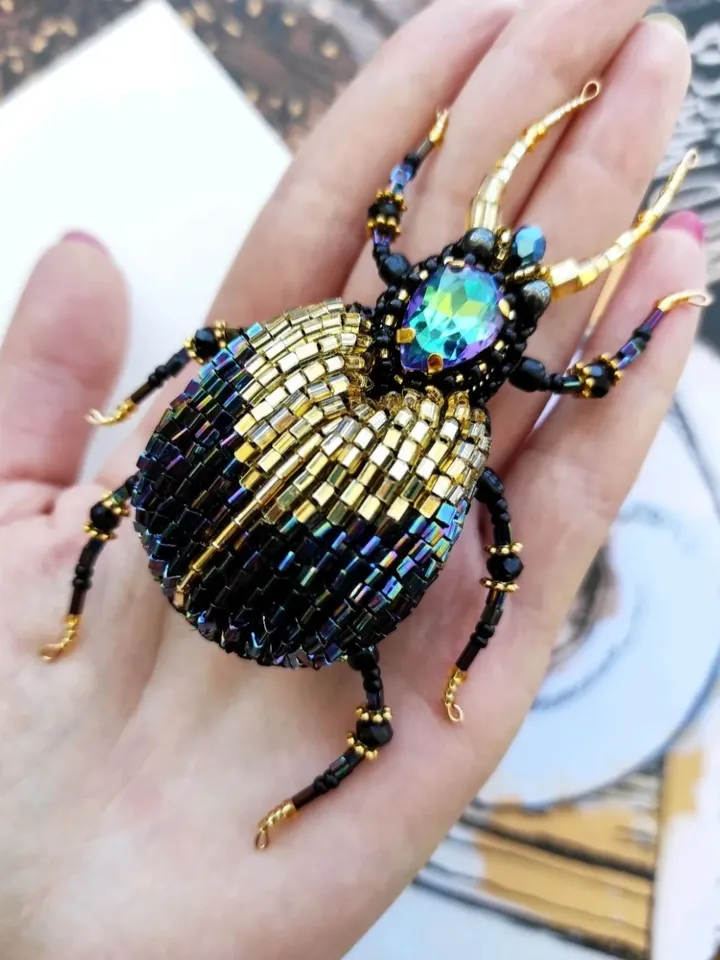 Beaded insect brooch, insect pin, mooth brooch, butterfly brooch, bug pin, bee brooch, bug brooch, insects, madam toto