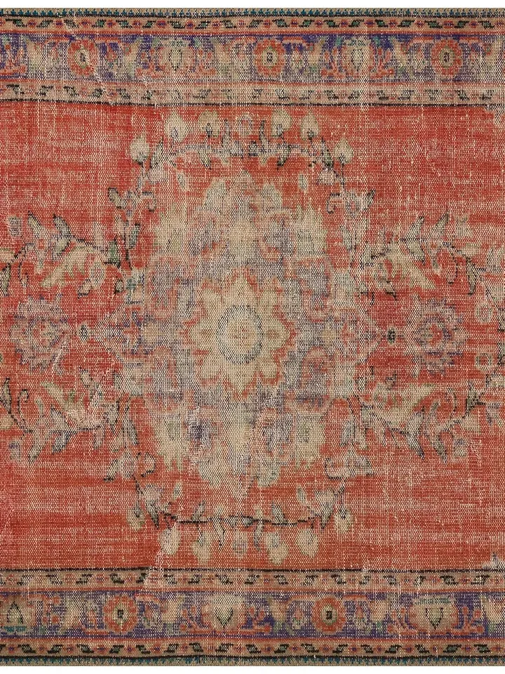 Make a statement in your living room with a stunning 5.8 x 9.2 ft Turkish rug in vibrant orange - the perfect home decor addition!