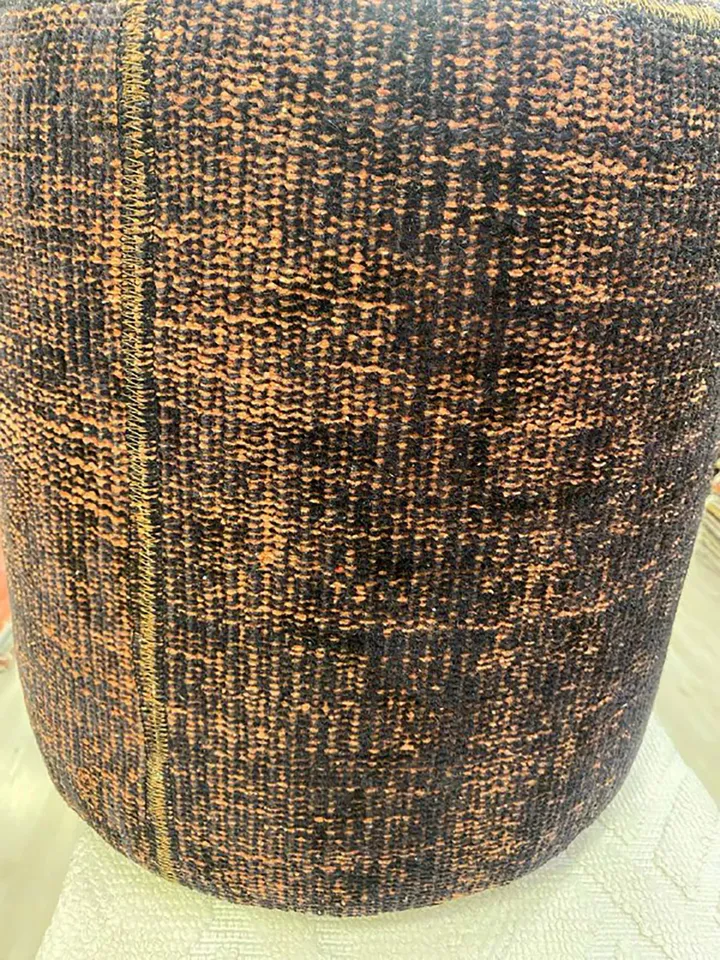 BohoCozy: Handmade Patchwork Ottoman Pouf, Bohemian Kilim Rug, 35x40x35cm for a Cozy Home Decor .