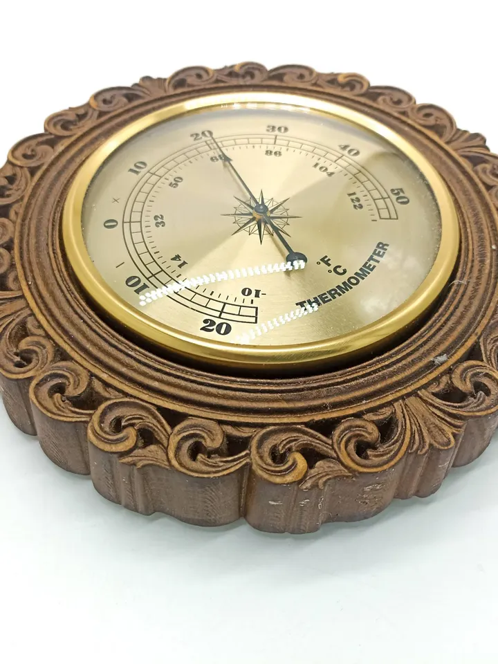 Weather Station; Barometer Hygrometer Thermometer, Wooden wall decor, Rustic decor, Wooden clock, Wooden Carver Panel, carved wall art