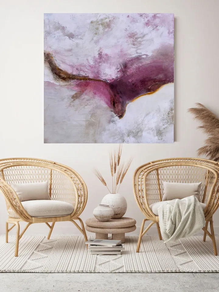 Extra Large Painting, Original Painting, Pink Abstract Art, Pink Painting, Landscape Painting, Abstract Landscape, Home decor, Acrylic Paint