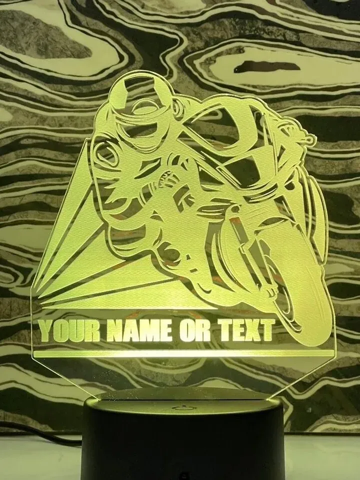 Motorcycle Biker Custom Acrylic RGB Novelty Sign