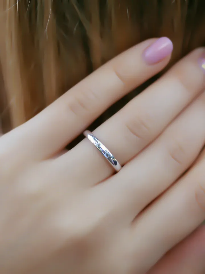 PLATINUM RING BAND | Women Classic Wedding Ring | Dome Wedding Ring For Women | Women Wedding Gift | Minimalist Engagement Jewelry