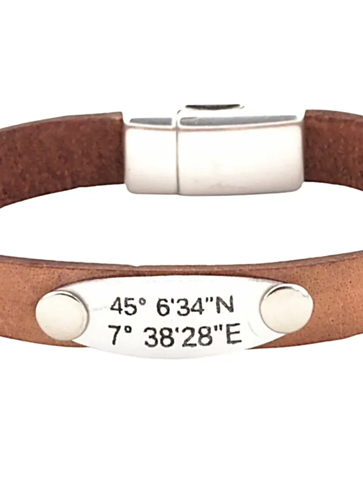Coordinates Bracelet Custom Latitude Longitude, Personalized Long Distance Gift Idea, GPS Coordinates, Women Men Engraved Anniversary Gift