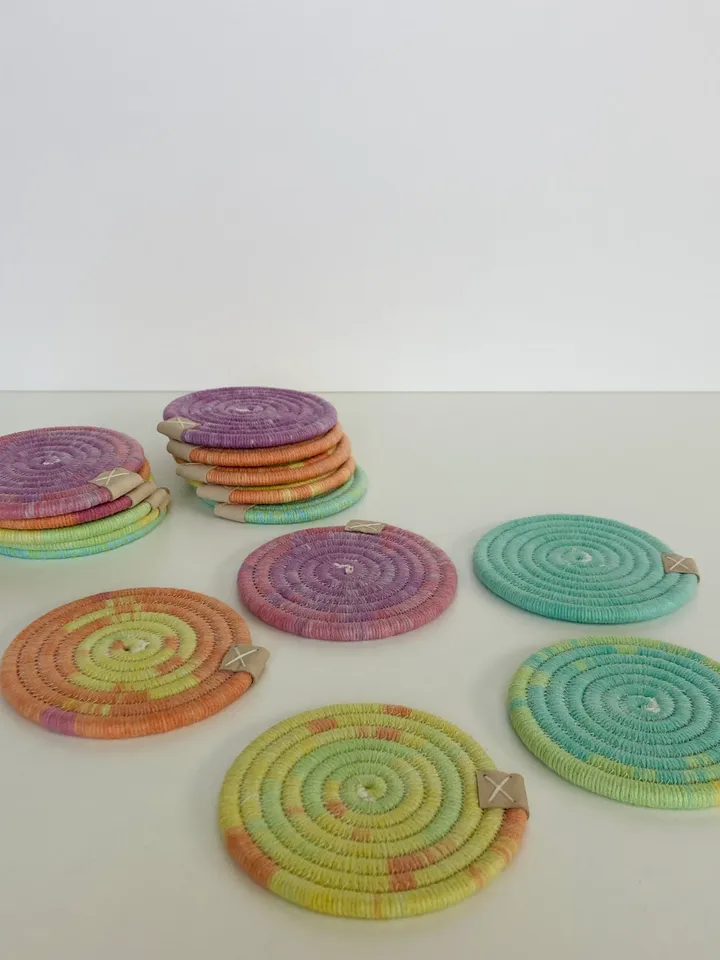 Rainbow coaster set of 5, diameter 4''