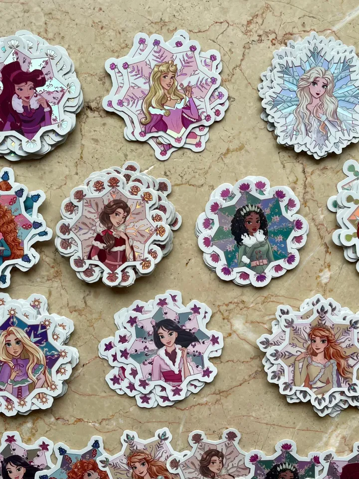 4 Winter Princess Sticker Bundle | Hydroflask Sticker | Laptop Sticker | Sticker | Small Gift | Gift | Holographic