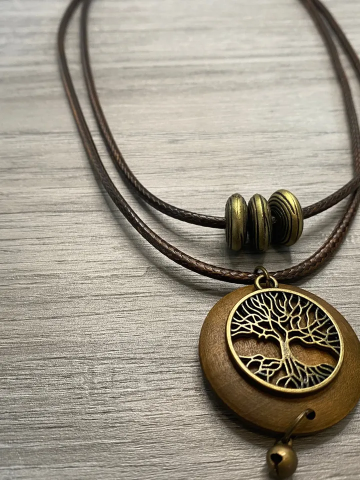 tree of life necklace, boho necklace, tree of life pendant, wooden necklace, wood necklace, western necklace, tribal necklace