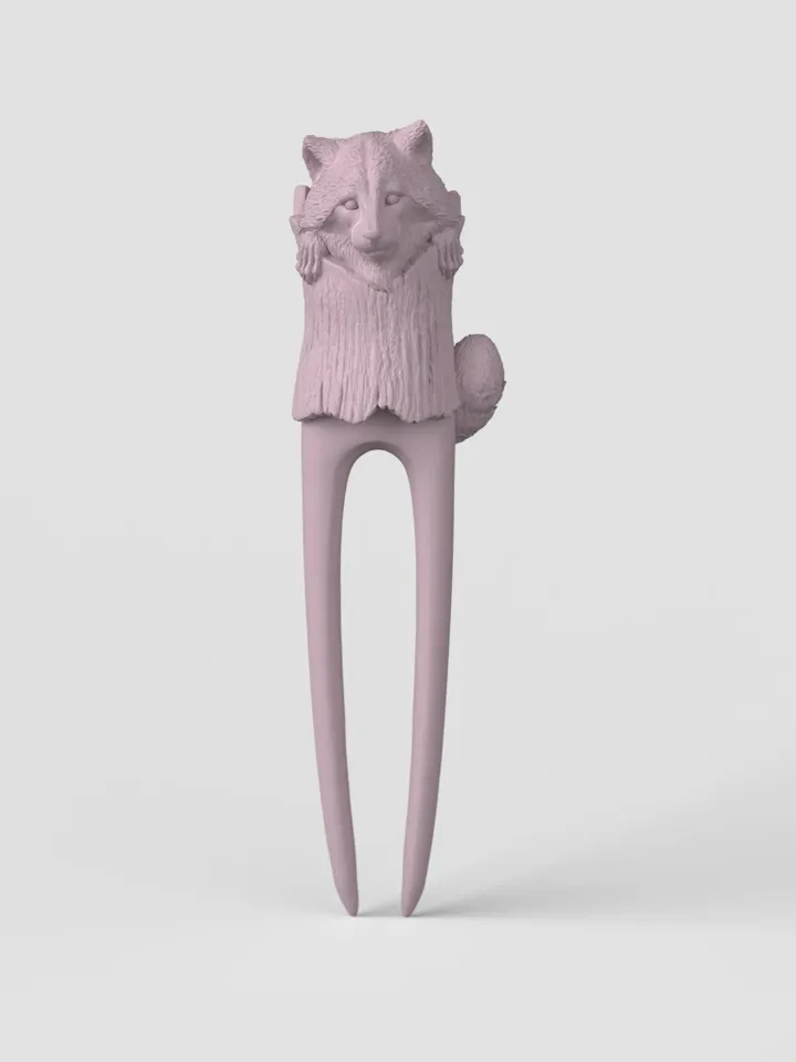 3D Model STL CNC Router file 3dprintable Hairpin Raccoone