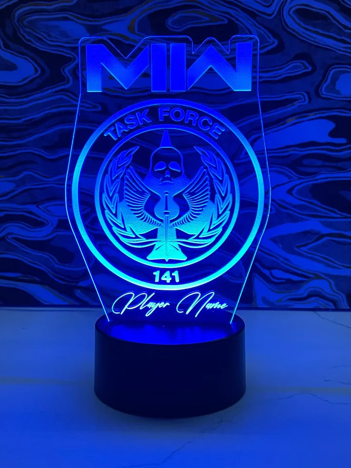 Modern Warfare 2 Call Of Duty MWII Customizable Clan Gamer Tag Acrylic RGB LED Novelty Sign