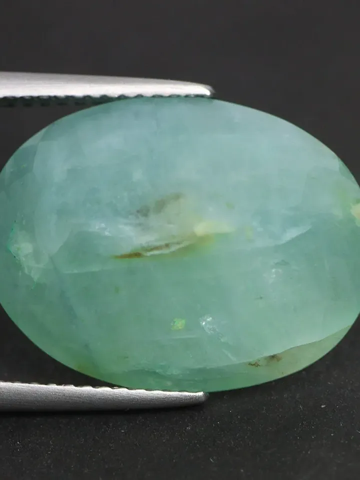 15.23 CT "Emil "Certificate Very Rare100% Natural Blue Greenish Grandidierite