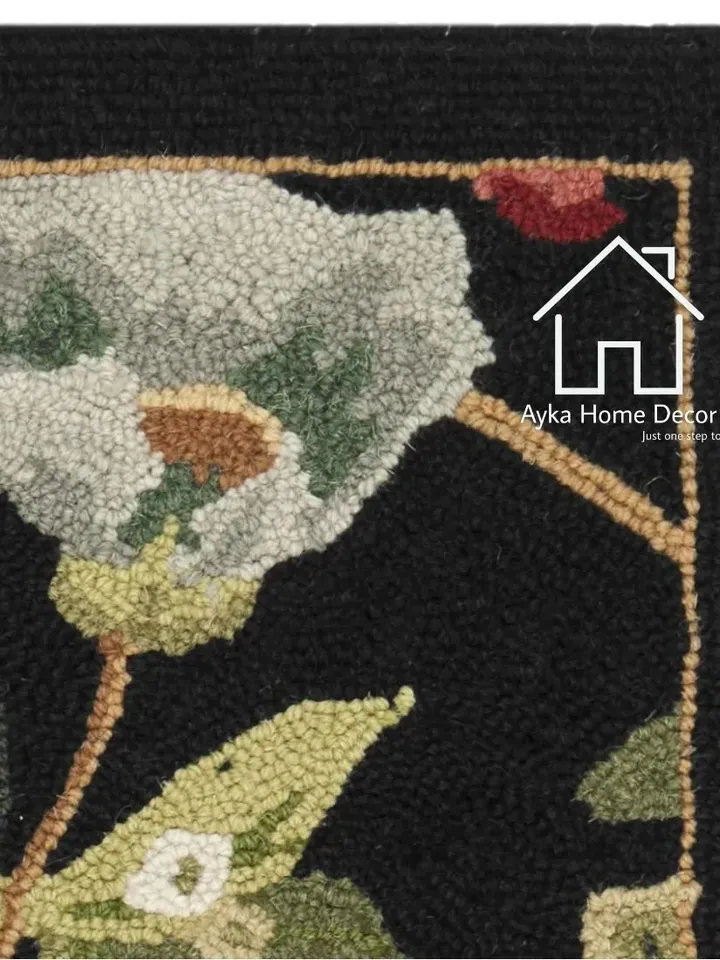 Ayka Flora HandMade Tufted 100% Fine wool Trending carpets and rugs for Living Room and for kids room / Flower Collection Rug/Christmas Gift