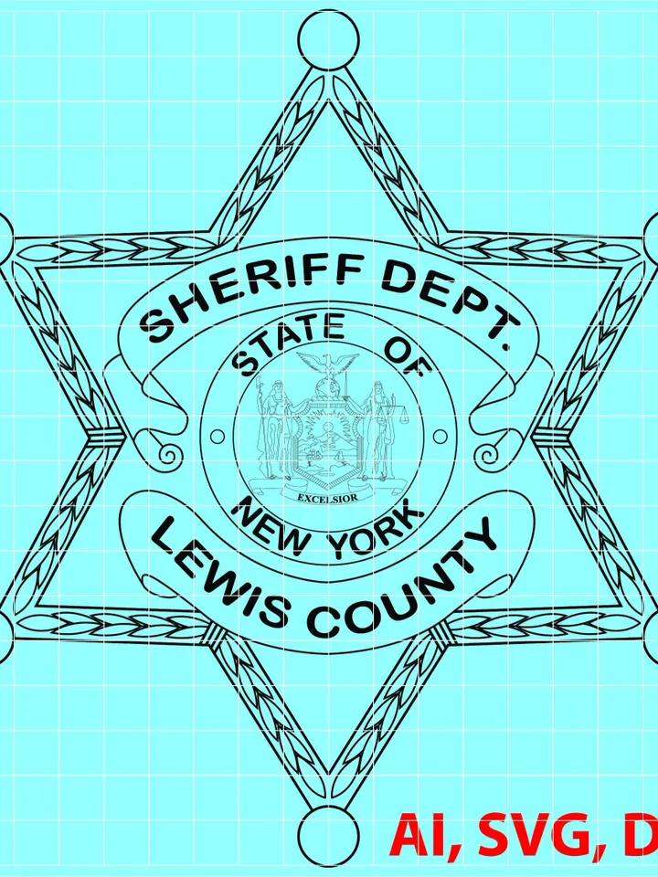 State of New York Lewis County Sheriff Logo, Seal, Badge, Custom, Ai, Vector, SVG, DXF, PNG,