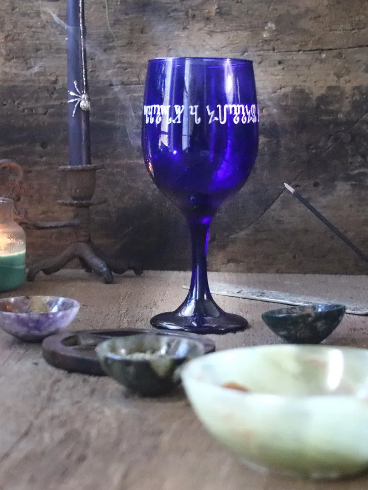 Custom Etched Chalice, Chalice with Your Choice of Words, Style, Font, Witches Run Chalice, Unique Chalice