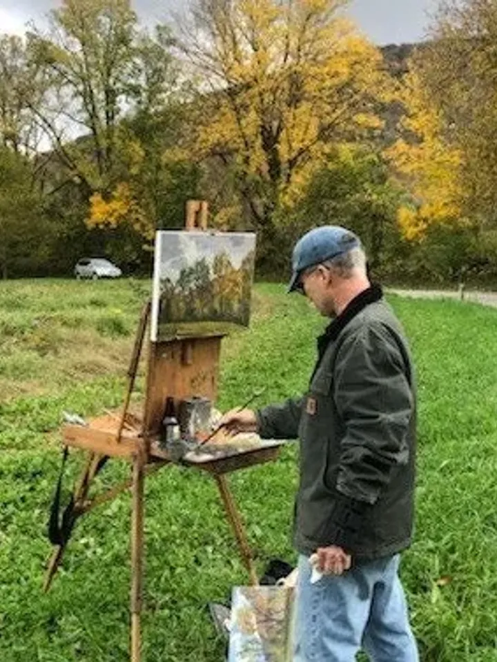 Original Berkshires Oil Painting - Autumn Rain - 22x24 Oil on Canvas, Large American Plein Air Impressionist Landscape, Signed Fine Art