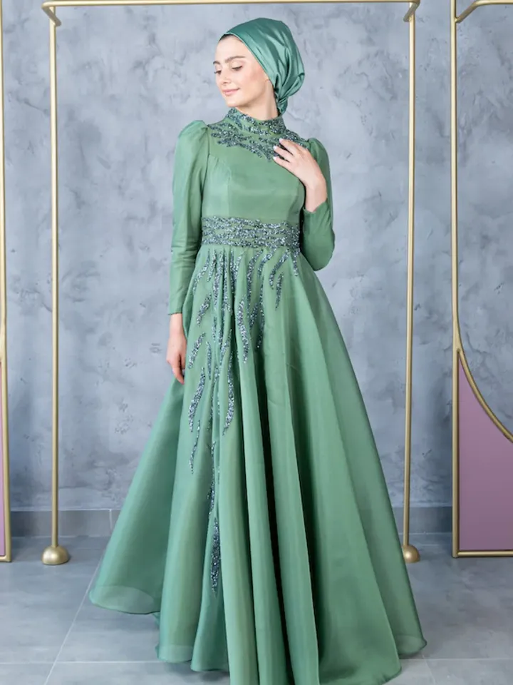 Ahunare Wedding Dress, Muslim Evening Gown, Nikah, Islamic Wedding, Engagement, Bridesmaid, Maxi Dress