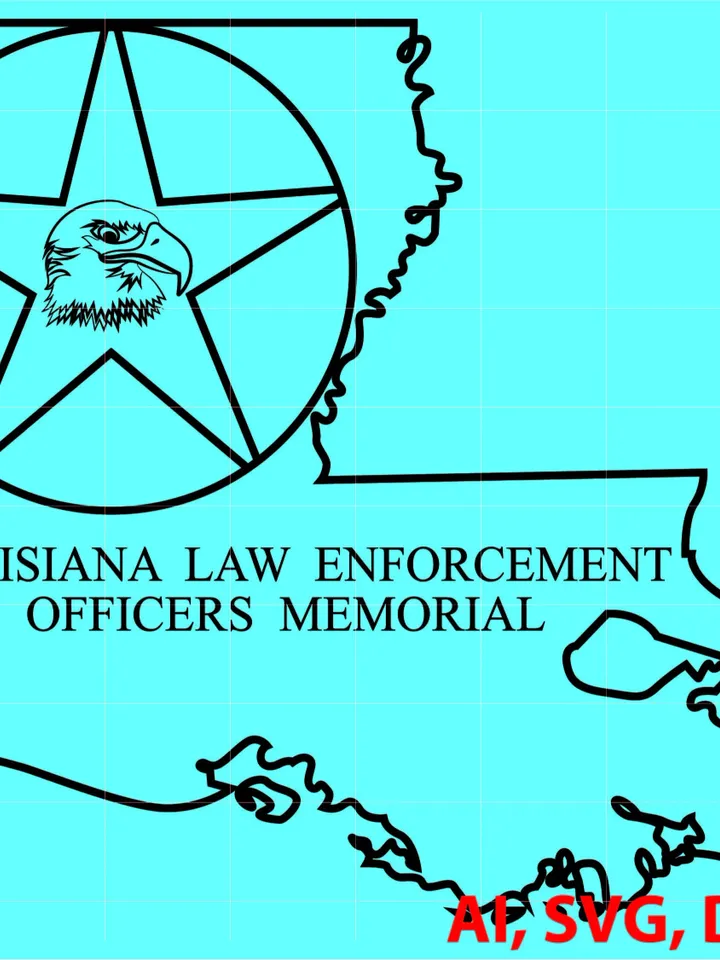 Louisiana Law Enforcement Officers Memorial Badge, Logo, Seal, Custom, Ai, Vector, SVG, DXF, PNG, Digital