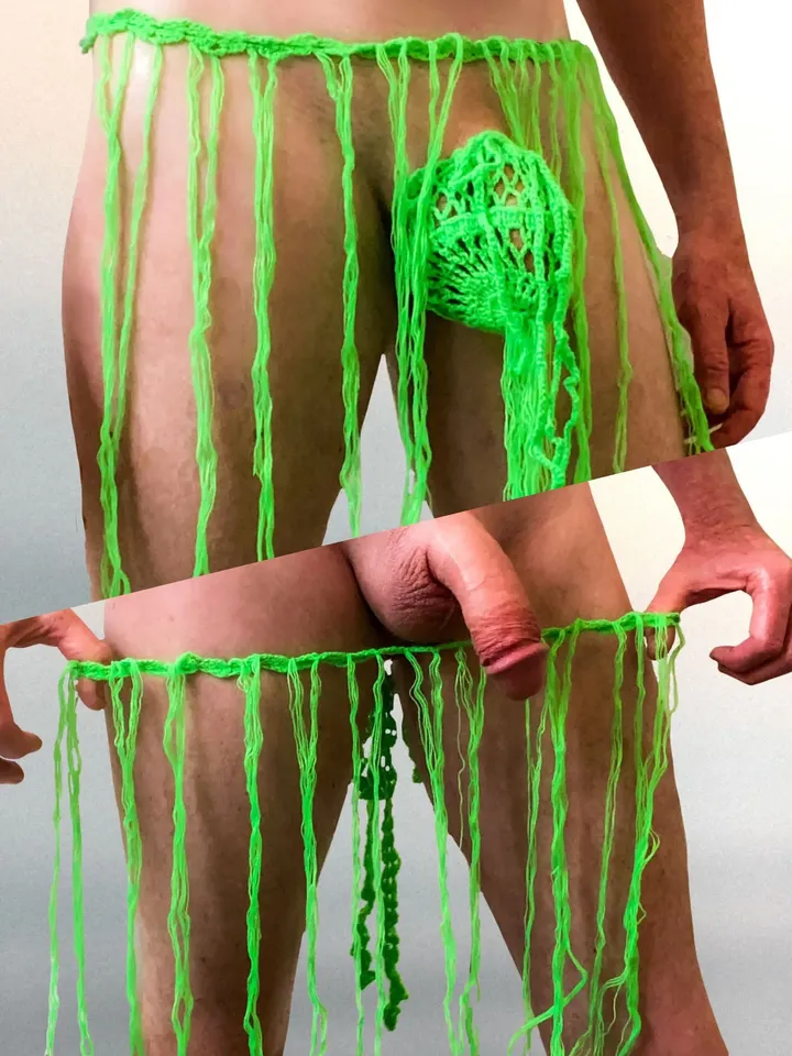 Kokutur Jock. Penis sleeve. Crochet member sock.