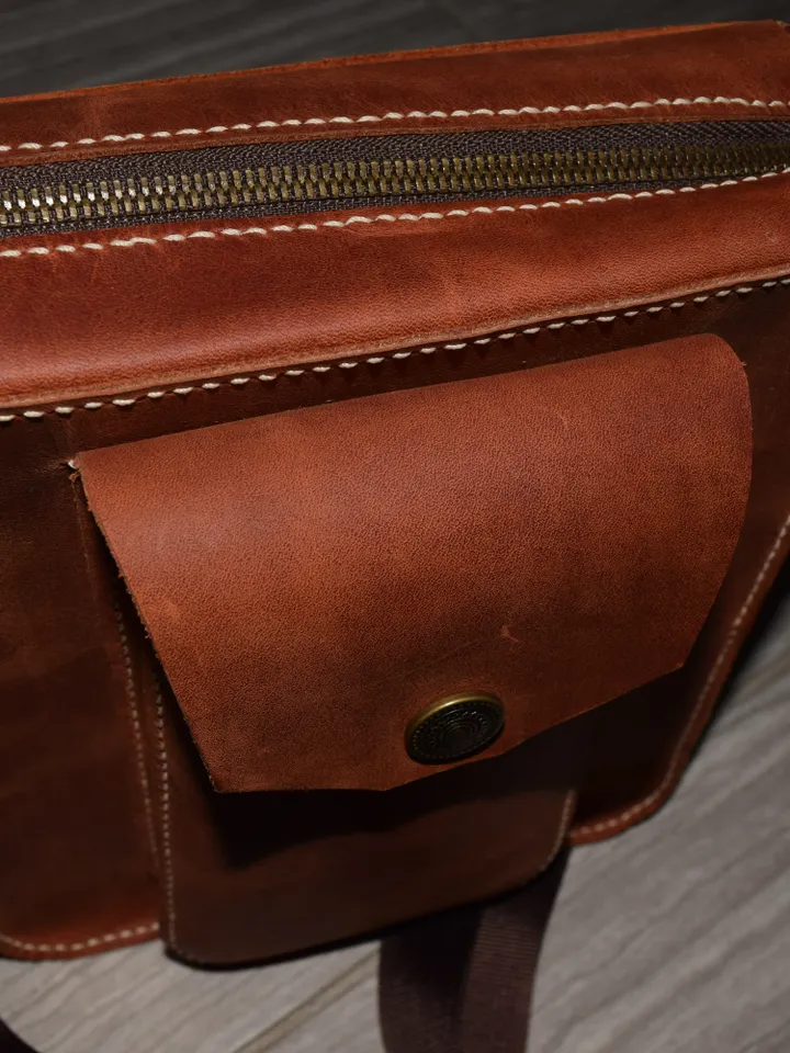 Leather Bag/Shoulder Bag/ Handmade/Crazy Horse/Men's Bag