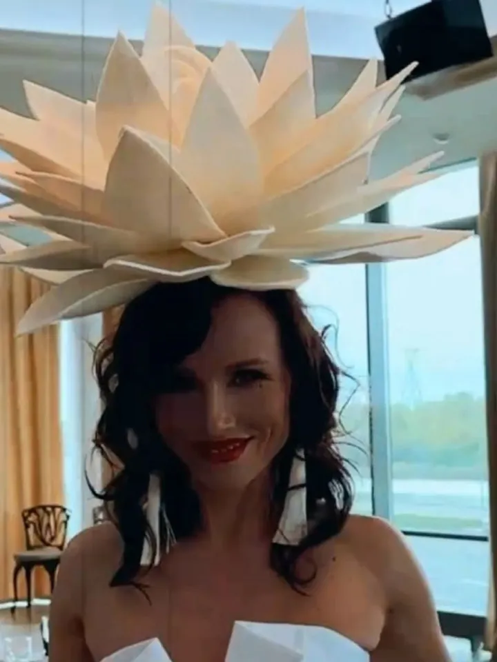 Large Lotus hat Kentucky Derby Flower fascinator Bridal Headpiece Floral headband Bride accessory Tea Party