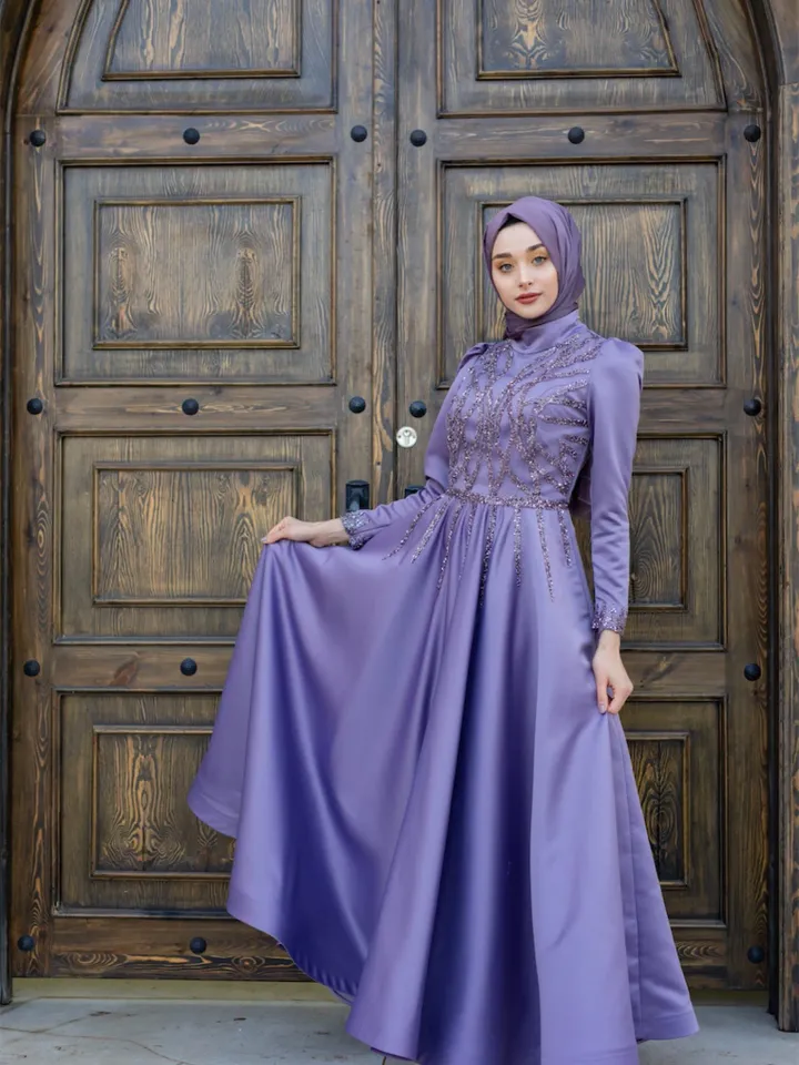AHUNARE HIJAB - Suyolu Wedding Dress, Muslim Evening Gown, Nikah, Islamic Wedding, Engagement, Bridesmaid,