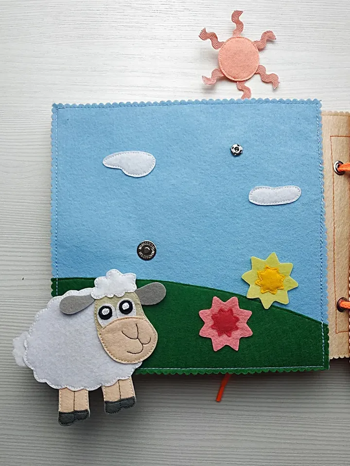 Quiet book toddler, Montessori quiet busy book, Sensory baby toy, Travel activity toy, Animals quiet book dollhouse